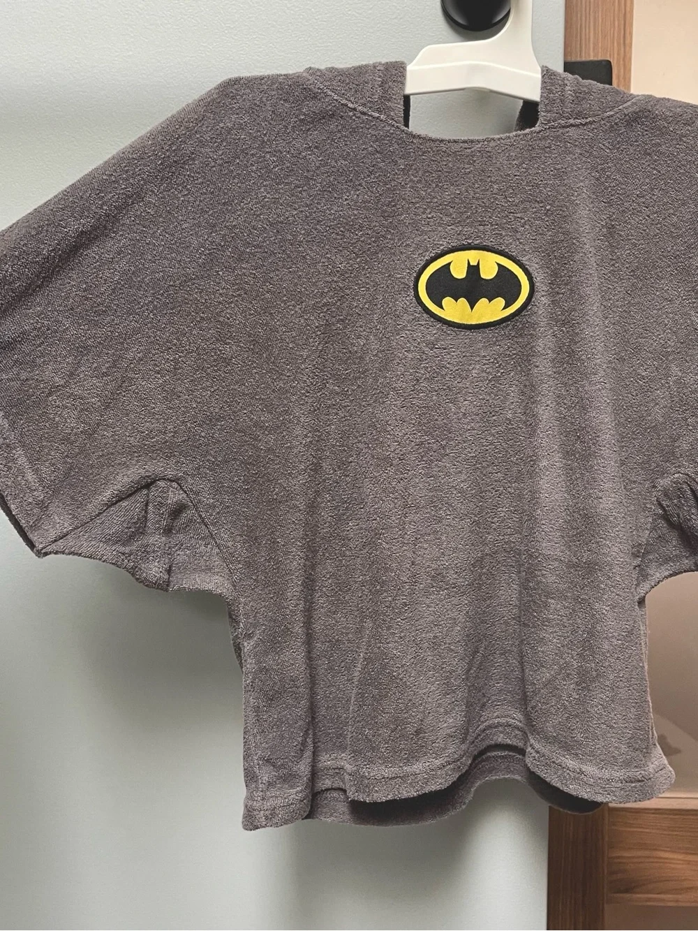 Gap Kids DC Batman Terry Hooded Poncho, Grey, Toddler Size 5